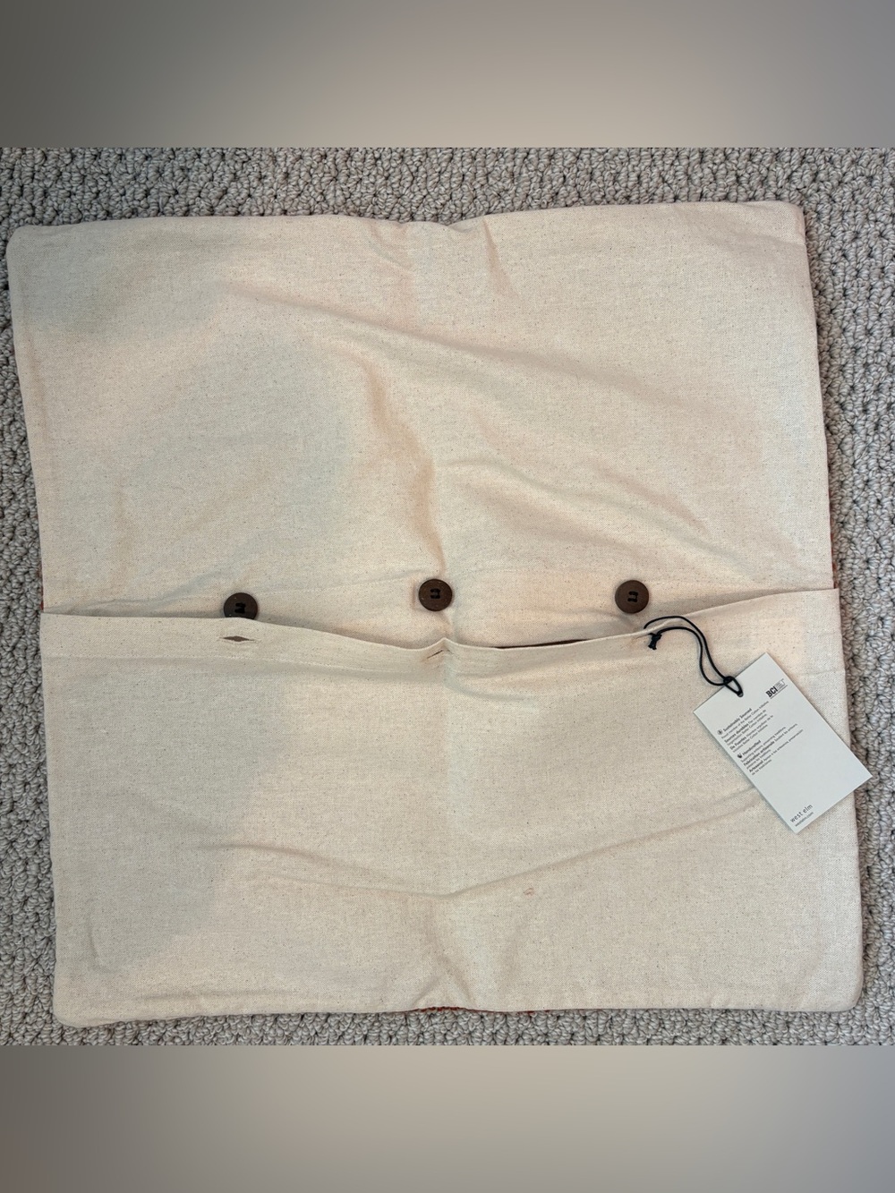 NWT West Elm Two Tone Chunky Linen pillow cover - Picture 4 of 6